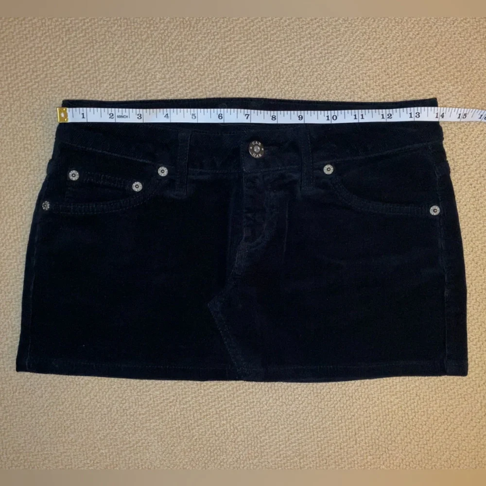 Carmar Black Corduroy Mini Skirt size 23 - Picture 3 of 6